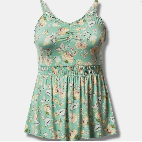 Torrid Sweatheart Ruched Babydoll Sleeveless Top In Hemlock Greet Size 4x - Picture 4 of 14